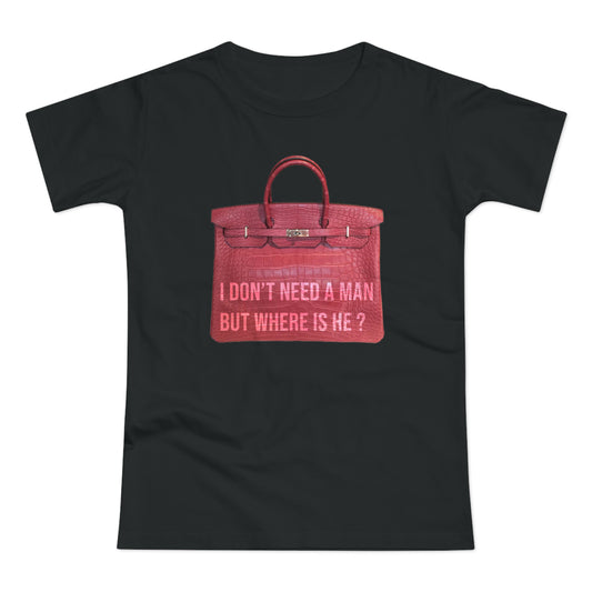 tee "I don't need a man but where is he ?"